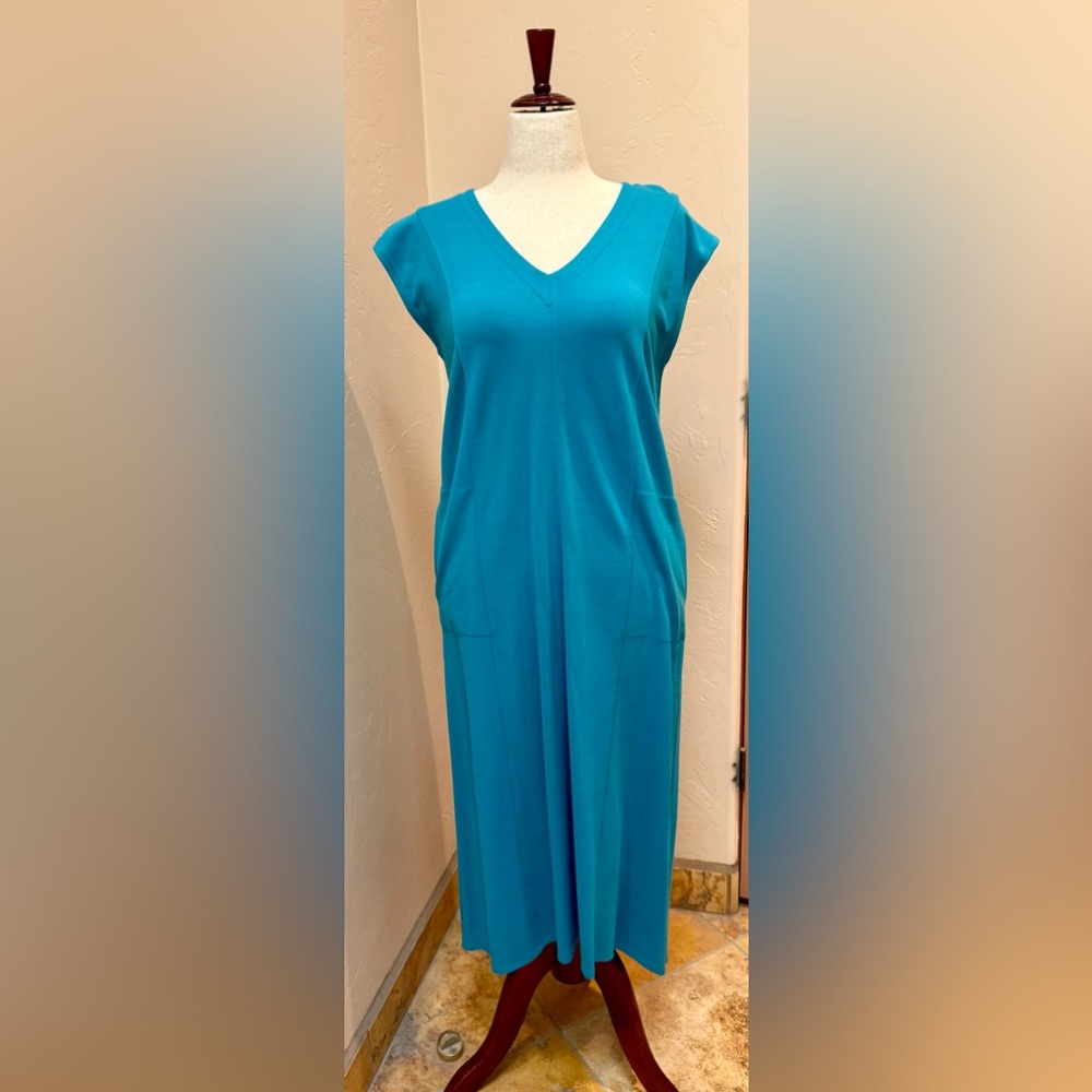 J. Jill Wearever Double Faced Jersey Elliptical Dress in Dragonfly